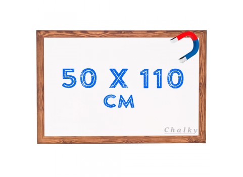 Chalky Manyetik Beyaz Yazı Tahtası Ahşap Çerçeveli 50x110 cm